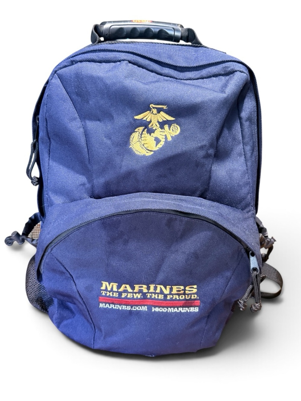 U.S. Marines Large Two-Pocket Blue Backpack Embroidered with Logos